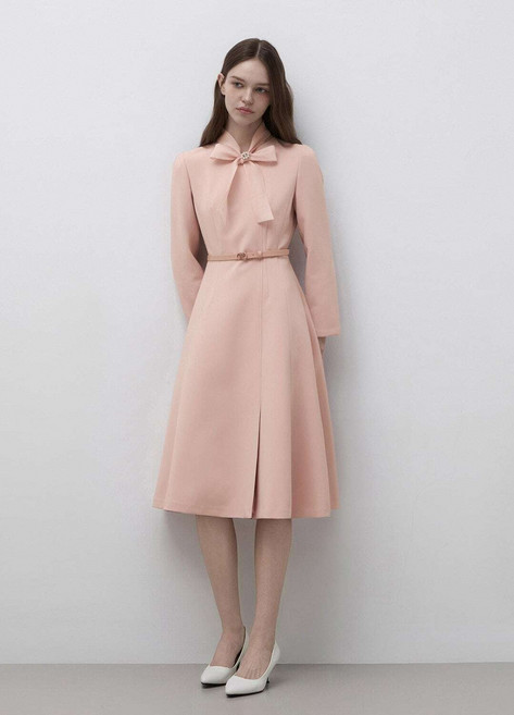 [국내백화점] [잇미샤] 디테쳐블 스카프 플레어 원피스 ITQ2WOP300