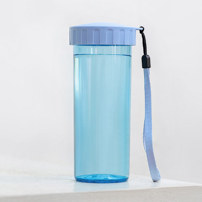 타파웨어 텀블러 430ML 비쥬얼 휴대용 물병 스포츠 물병, 1개, 푸른 색