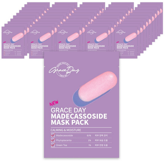 그레이스데이 마데카소사이드 마스크팩 27g, 1개입, 100개