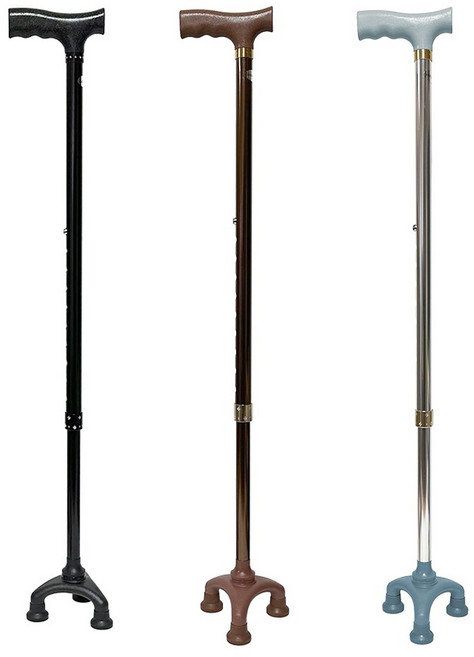 10단계 높이조절 3발 효도지팡이 실버지팡이 어르신, 1개, 브라운