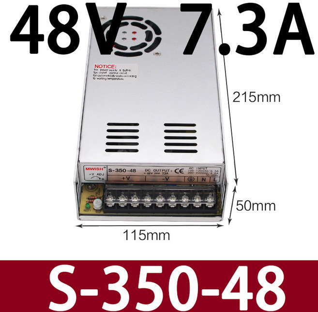 LED數位顯示可調電壓電流 0-24V 36V 48V 60V 開關電源 直流充電源 S 350 48| 48V7.3A, S 350  48| 48V7.3A