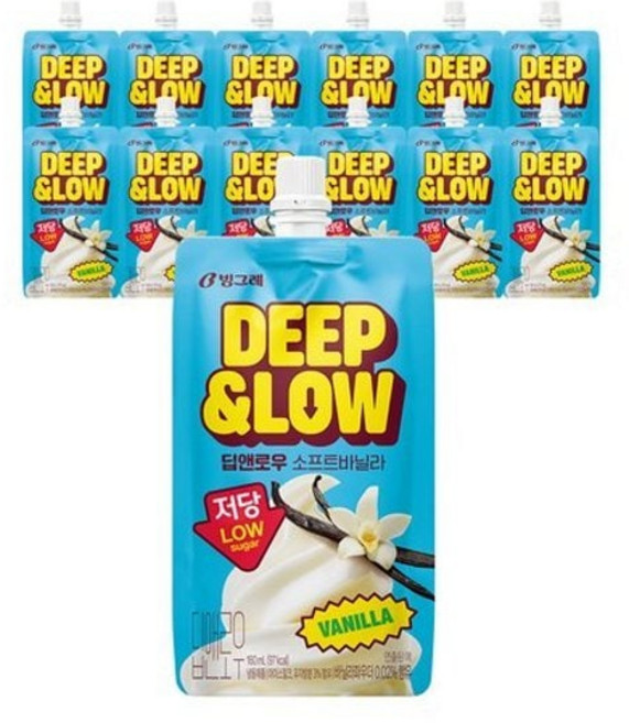 빙그레 딥앤로우 소프트 바닐라 12개 저당 아이스크림 787644