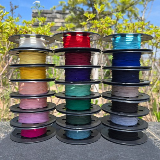 비즈톡 [Y1-24-00]인견매듭실 1mm 전통매듭끈 꼰세사끈 묵주 염주팔찌용 21종 모음