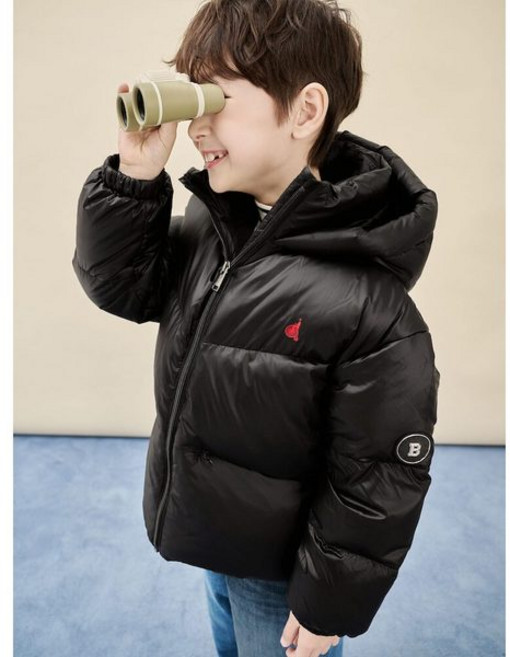 빈폴키즈 베이직 덕다운 푸퍼 숏패딩 블랙 (BI538U045) 유아 등하원 방풍 교복