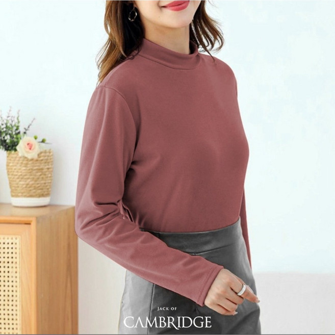 모아홀릭 무지 기모 스판 라운드 반목 긴팔티셔츠 이너용