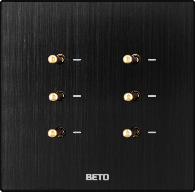 베코 베토 블랙 토글 스위치 VEKO BETO, 블랙 2개용 6구, 1개