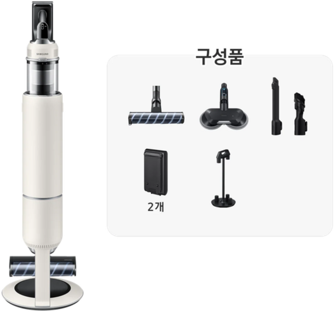 [삼성 감사 페스티벌] 삼성전자 BESPOKE 제트 AI Lite 무선 청소기 280W 물걸레 브러시 패키지 고객직접설치, 산토리니 베이지, VS28D952DCB