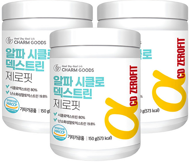 식약청 HACCP 2+1 알파시디 알파cd 분말 3개월분 순도 100% 알파시클로덱스트린 싸이클로 미WAKE사 난소화성말토덱스트린, 150g, 3개