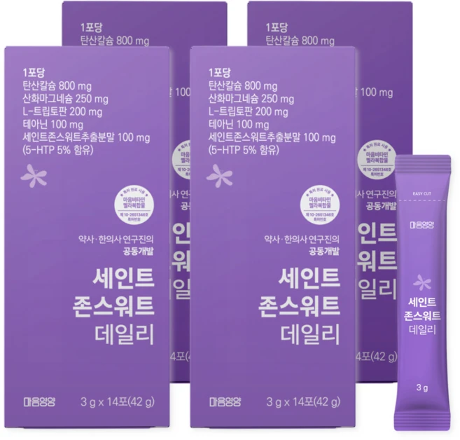 마음영양 세인트존스워트 데일리, 28g, 4박스 - 쿠팡