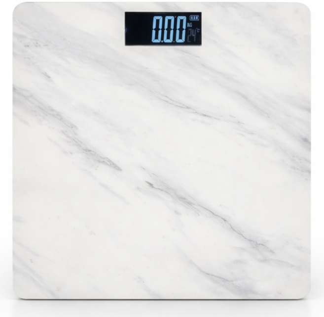 [PERFICIO] 가정용 미니멀 대리석 디자인 전자식 체중계, 화이트, 1개, 화이트 마블