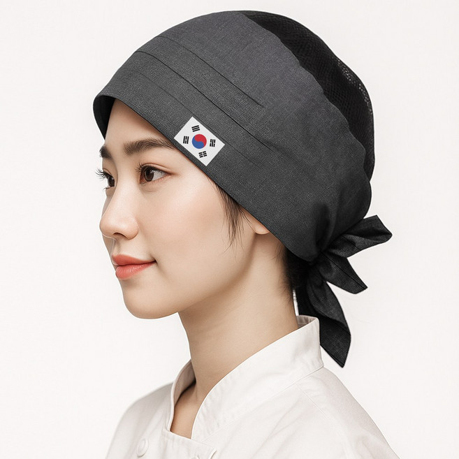 메쉬두건 멜란지 그레이 / 망사형 위생모자, 1개, 멜란지그레이(태극기)