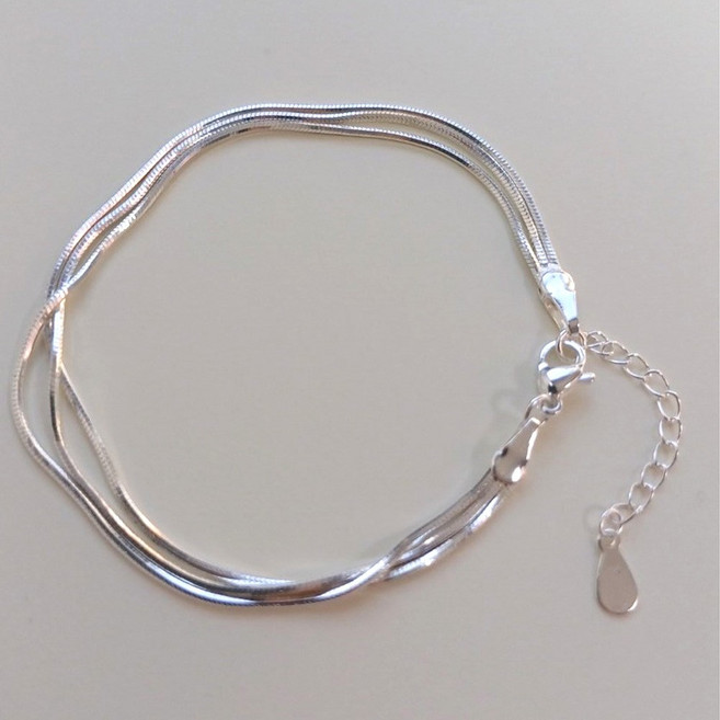 웰리나 3줄 뱀줄 레이어드 팔찌 여성팔찌