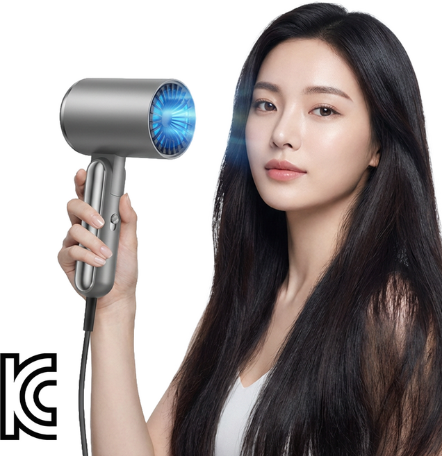 (품질인증) 음이온 접이식 헤어드라이기 T839 1600W, 흰색
