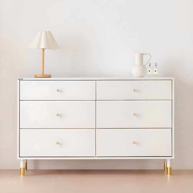 동서가구 아티움 3단 서랍장 방문설치, 화이트, 6단