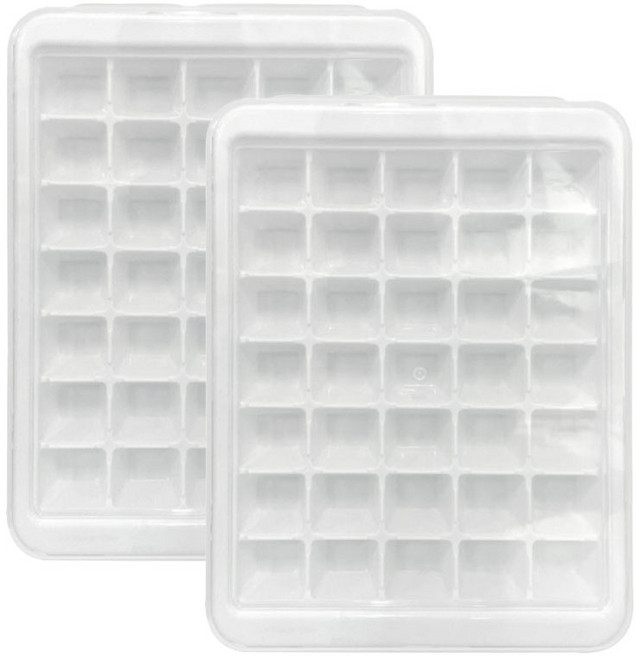 KR리빙 뚜껑있는 얼음틀 위생 제빙기 아이스트레이 대형 35구, 2개