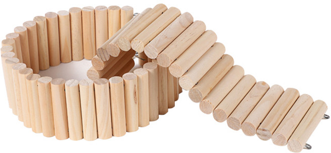 천연 너도밤나무 햄스터 울타리 브릿지 장난감, 1개