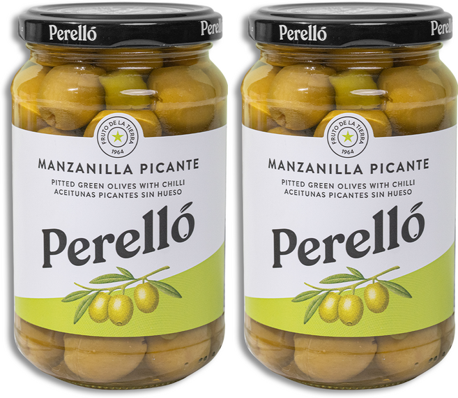 페렐로 만자닐라 피칸테 올리브 병(유리), 2개, 350g