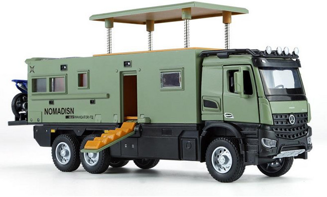 캠핑 트럭 자동차 모형 1:24 토이 모델카 장난감 다이캐스트 미니어처, 1개, 블랙색