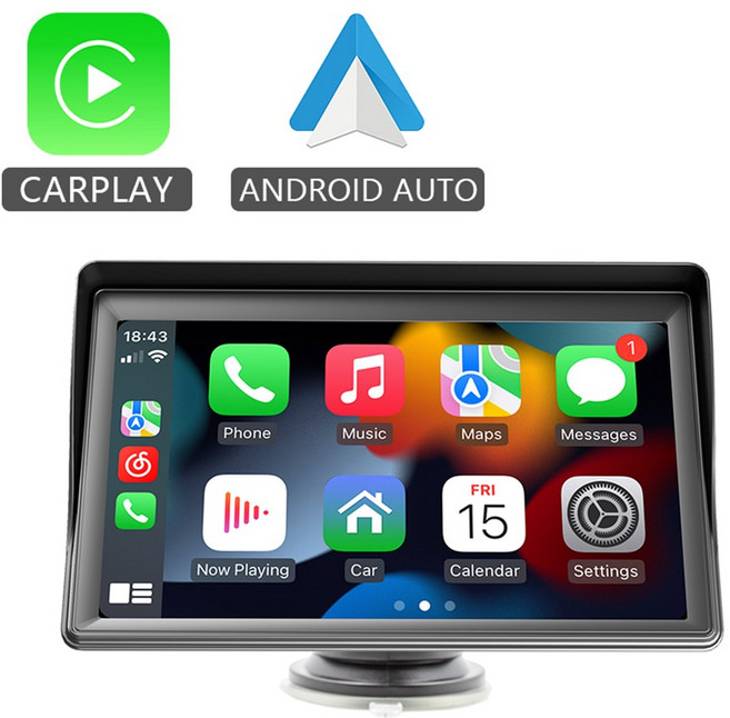 HIPPBQCC 자동차 라디오 카플레이 안드로이드 자동 멀티미디어 비디오 플레이어 휴대용 터치 스크린 USB, 02 Only Radio