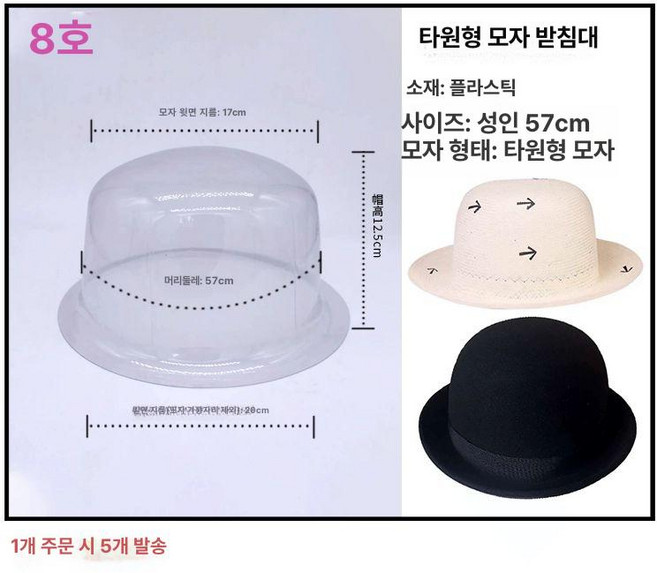 모자 거치대 보호틀 보관 투명 옷가게 전시 볼캡 거치, 1개, 8번 성인 타원형 57cm
