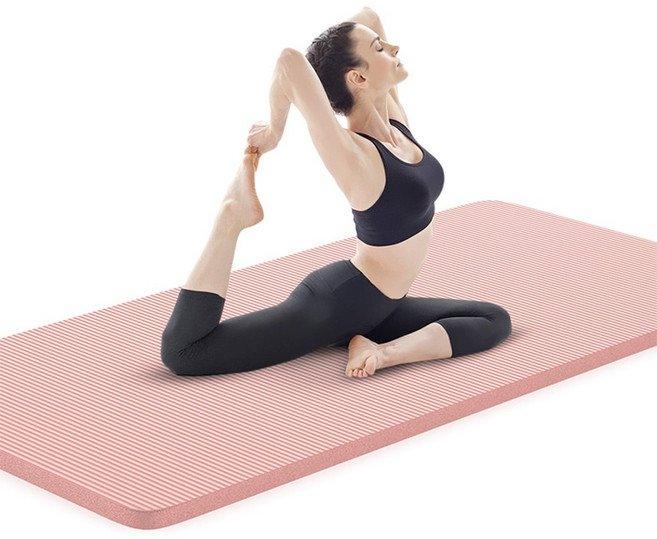 VIIWII 防滑瑜珈墊 NBR材質 加厚款地墊 瑜珈墊, 粉色, 1套