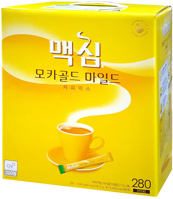 맥심 모카골드 마일드 커피믹스, 1개, 280개입, 12g