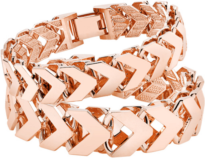 [골드팡] 18k 럭셔리어스 브이체인 커플팔찌