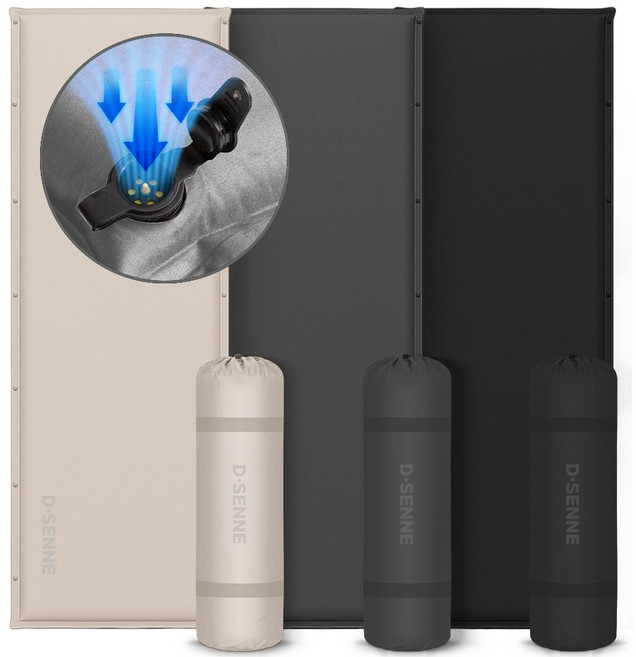 디센느 자충매트 고속 자동충전 에어매트 확장형 캠핑 매트 5cm, 1개, 블랙