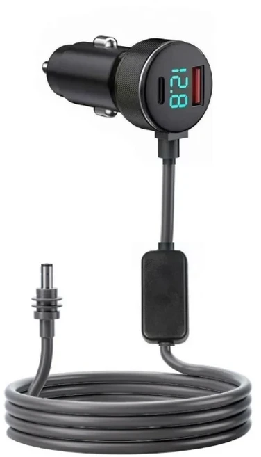 스타링크 3-in-1 충전기 미니 듀얼 USB 차량용 충전기 12V-24V 차량용 2M DC 케이블 디지털 볼트미터 방수, 01 Black