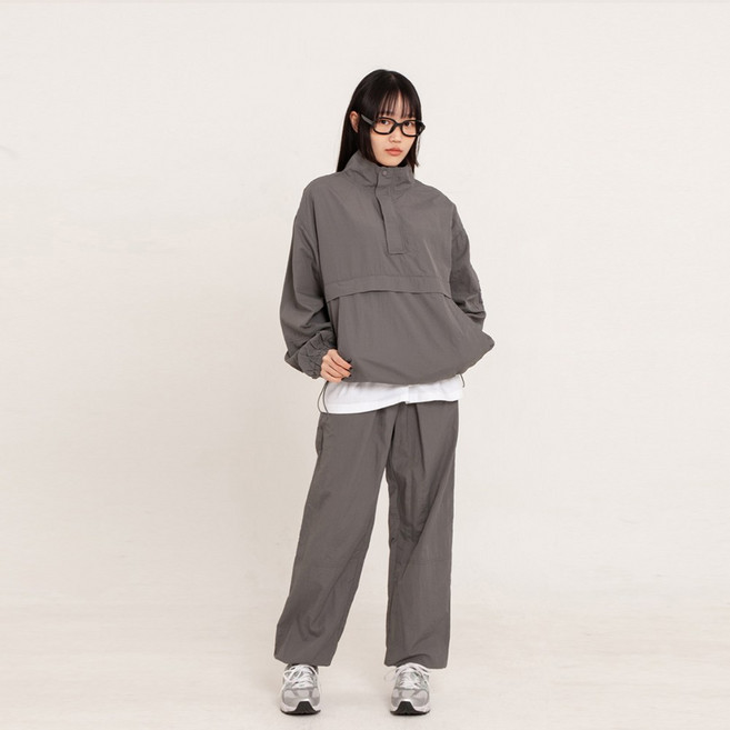 [꼼소넛] 하이넥 아노락 3-피스 풀 셋업 (차콜) CSOs-025 [남여공용]