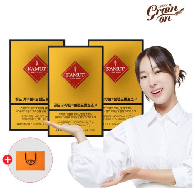 그레인온 골드 카무트효소G 3개월분(2g x 90포) + 쇼핑백, 60g, 3개