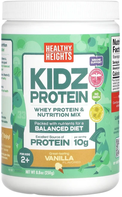 몸관리하세요 겨울입니다 Healthy Heights Kidz 단백질 만 2세 이상 어린이용 바닐라 250g(8.8oz) 특별관리진행, HealthyHeightsKidz단백질만2세이상어린이용, 250g, 1 - 쿠팡