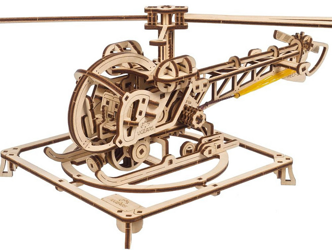 U S 미니 기관차 3D 나무 퍼즐 목재 모델 기차 키트를 위한 쉬운 DIY 공예 고무 밴드 구동 기계, ni Helicopter
