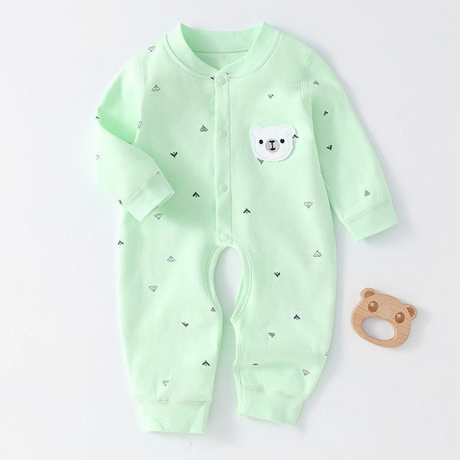 純棉開襠連體衣 無骨爬服哈衣 嬰兒睡衣