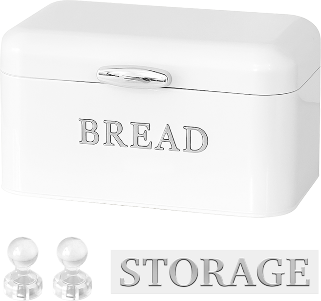 데미무드 데이드림 브레드박스 약 정리함 철제 수납함, 화이트, 1개