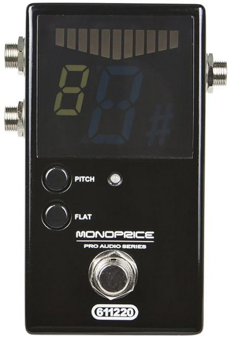 Monoprice 모노프라이스 크로매틱 페달 튜너 - 블랙 일반 트루 바이패스 출력 베이스 기타 튜닝 용이 스테이지 라이트 시리즈, Guitar Effect Device, Guitar Effect Device