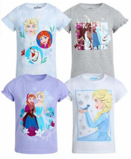 초저가판매 겨울왕국 유치원생 어린이 5세 6세 여름 반팔티셔츠 4팩세트 코스트코