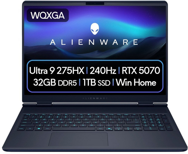 델 2025 에일리언웨어 오로라 16X 코어Ultra9 인텔 14세대 지포스 RTX 5070, 퓨어인디고(INDIGO), 1TB, 32GB, WIN11 Home, Dac16251/WH04KR-ILY