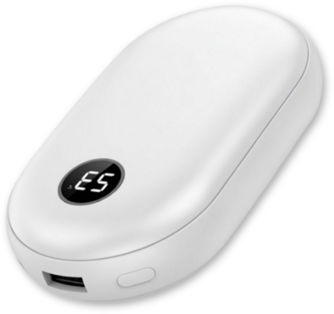 10000mAh 대용량 손난로 보조배터리 2in1 휴대용 핫팩, 어디나, 화이트