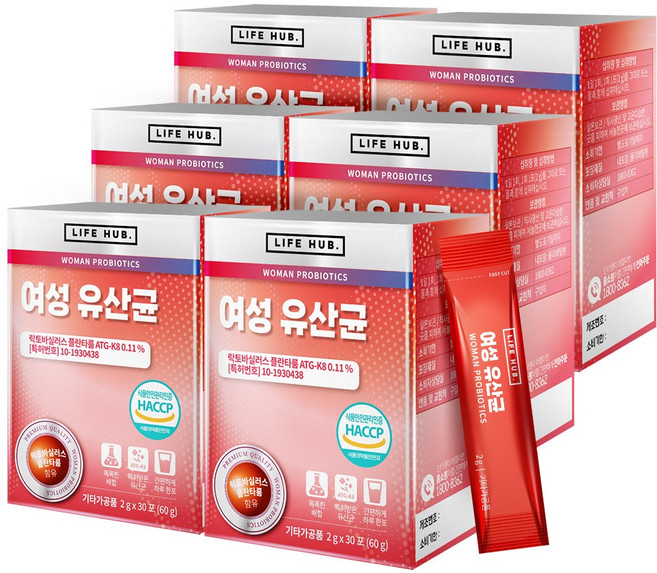 라이프허브 여성 유산균, 60g, 6개