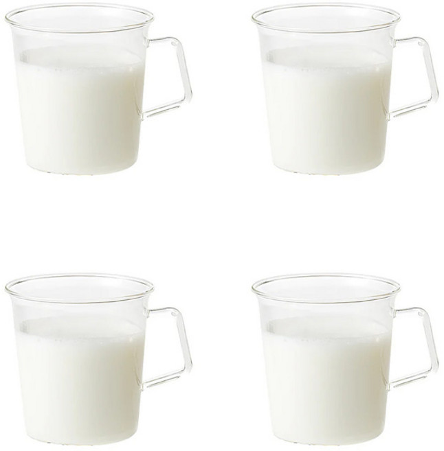 킨토 캐스트 밀크 글라스 310ml 내열유리, 4개, 클리어