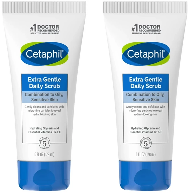 Cetaphil Extra Gentle Daily Scrub 세타필 엑스트라 젠틀 데일리 스크럽 6oz(178ml) 2팩, 1개, 178ml - 쿠팡