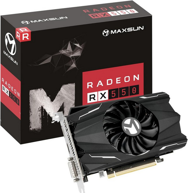 Maxsun AMD Radeon RX 550 4GB GDDR5 ITX 컴퓨터 PC 게임 비디오 그래픽 카드 GPU 128비트 DirectX 12 PCI Express X16 3.0