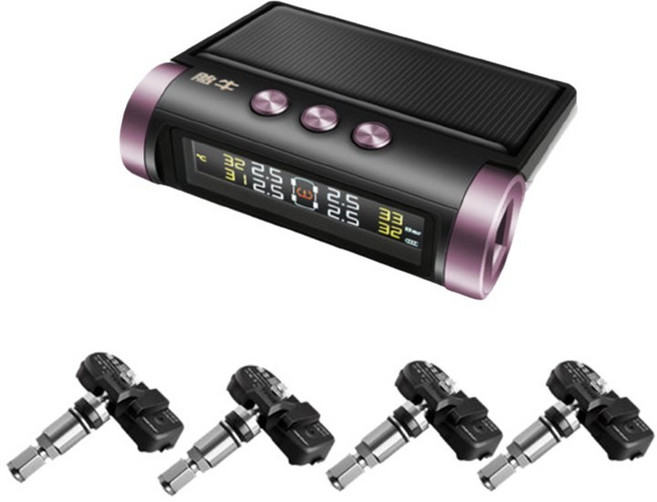 胎牛 胎壓偵測器 太陽能無線TPMS 四輪監控, 1個, 胎內式+真人語音