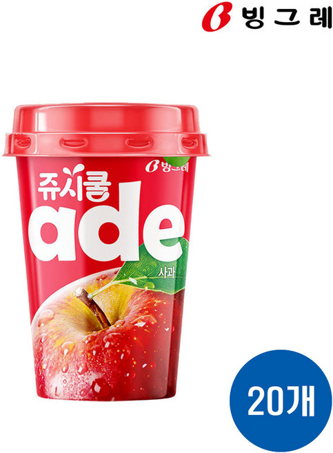 빙그레 쥬시쿨 에이드 사과, 250ml, 20개