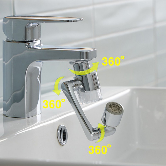 <1년 품질보증> 베비톡 3세대 필터형 워터탭 1080도 회전 수도꼭지 육아템 아기수전 구리재질 + 수전 교체 필터, 실버