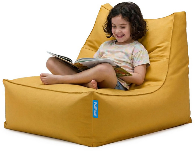 폴리몰리 607S 유아 키즈 코튼 빈백 소파 순면 방수 속커버 어린이 의자, 607SC 클래식 옐로우