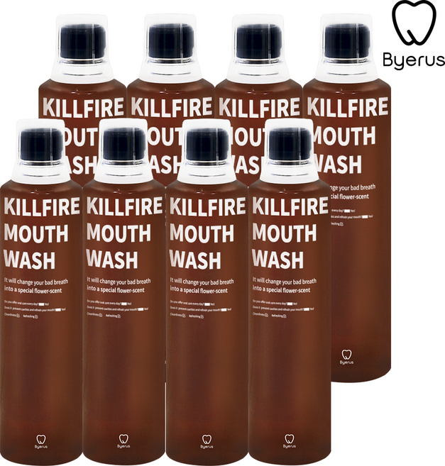 빠이러스 킬파이어 무알콜 입냄새제거 찌꺼기가글 구강청결제, 500ml, 8개