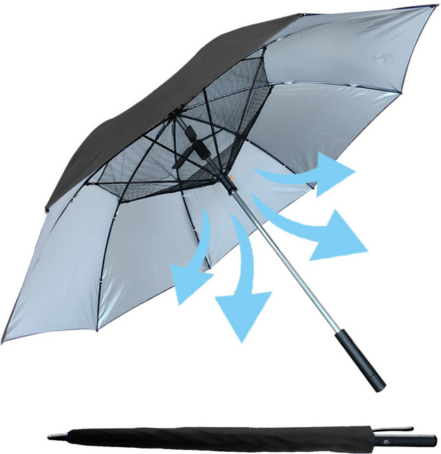 자외선 차단 누림 USB 충전식 선풍기 장우산 바람세기 2단 조절 골프장