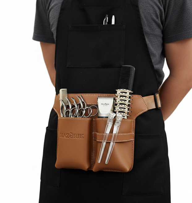 아이레노 헤어 디자이너 가위집 미용도구 수납함 작업 효율 극대화 힙색, 블랙, 1개